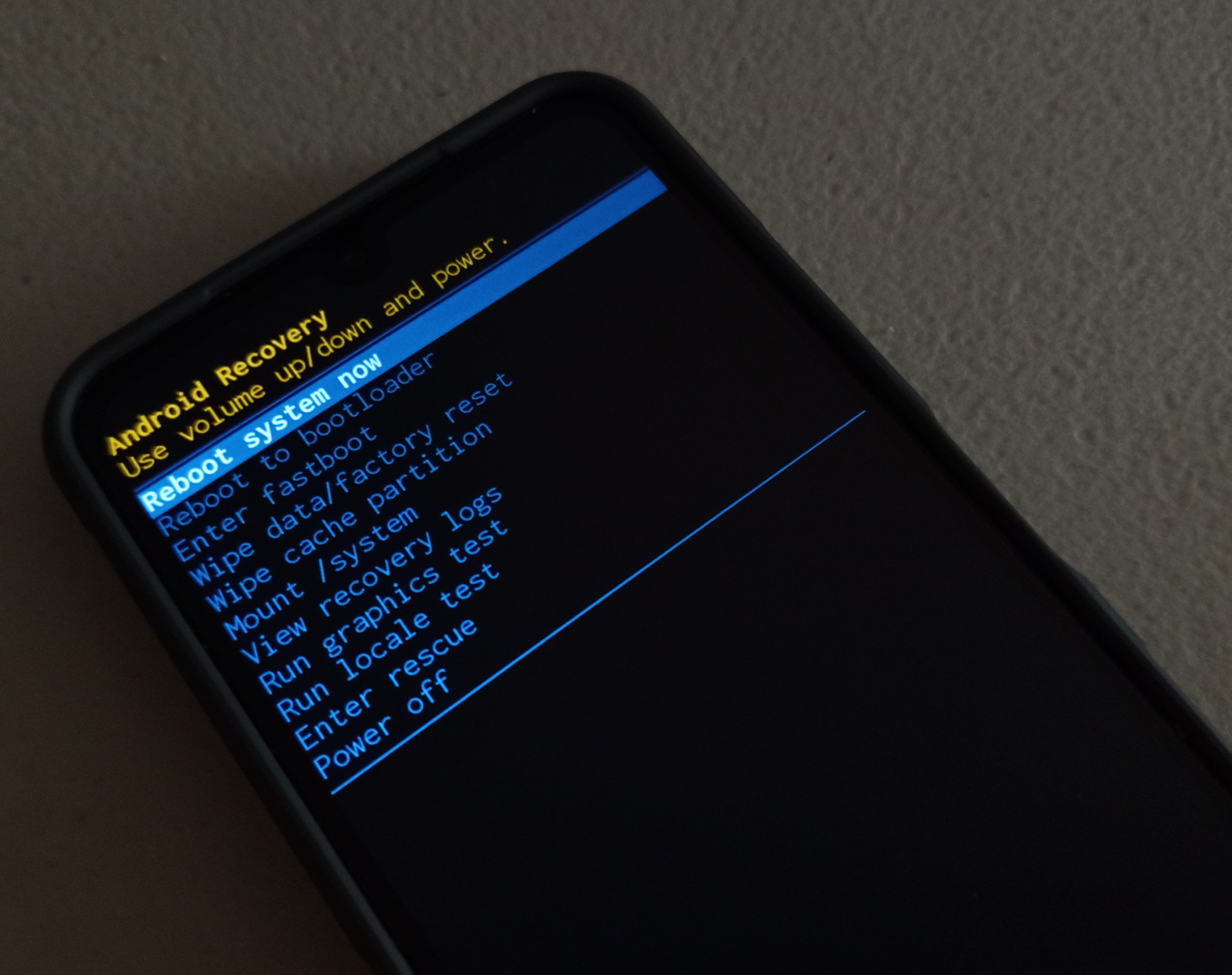 Android Kurtarma Modu, Wipe data, Wipe cache partition, Telefona format atma